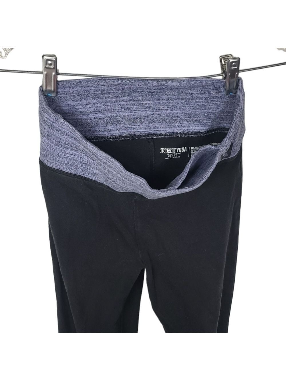 Pink Victoria's Secret Yoga Purple Black Heathered Leggings XS - Picture 3 of 8